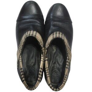 Ariat Women's Plaid Trim Leather Clog Black Slip-On Shoes